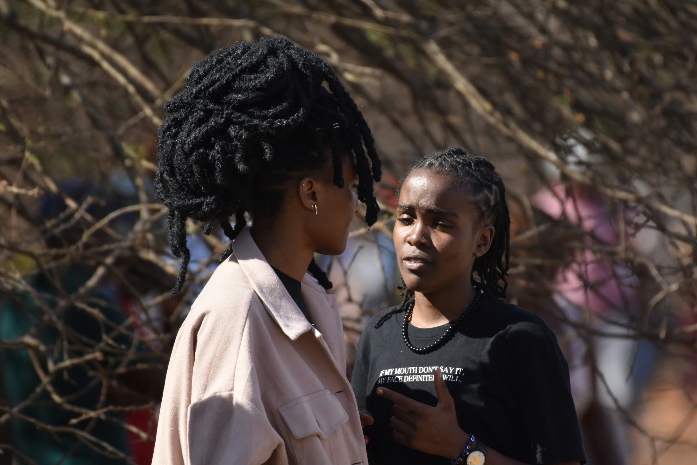 A giving moment between community members